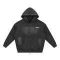 Fynco Sunfade Two-way Zipper Boxy Fleece Hoodie