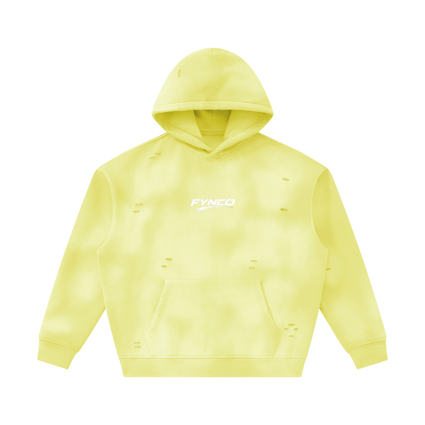 Fynco Unisex Sunfade Frayed Fleece Hoodie