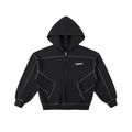 FYNCO Stitched Boxy Fleece Zip Hoodie