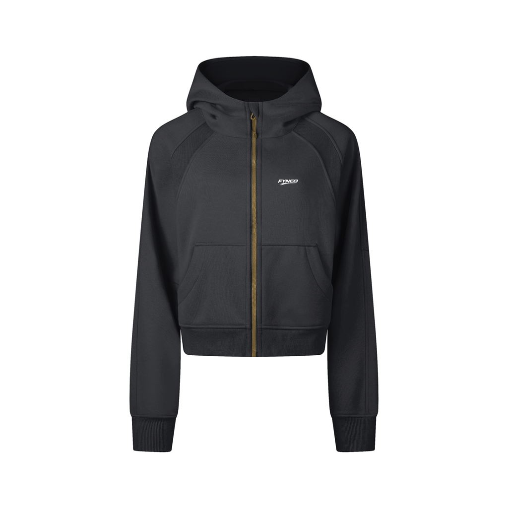 Fynco Cropped Zip-Through Hoodie