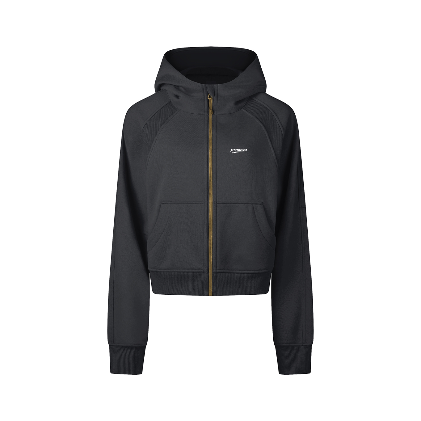 Fynco Cropped Zip-Through Hoodie