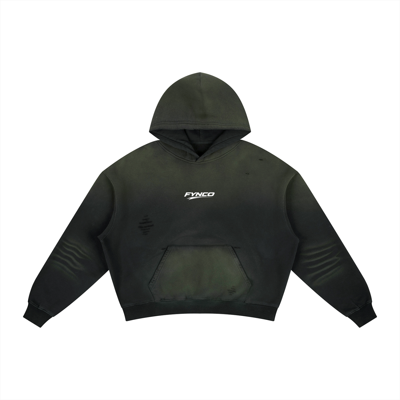 Fynco Frayed Sunfade Boxy Fleece Hoodie
