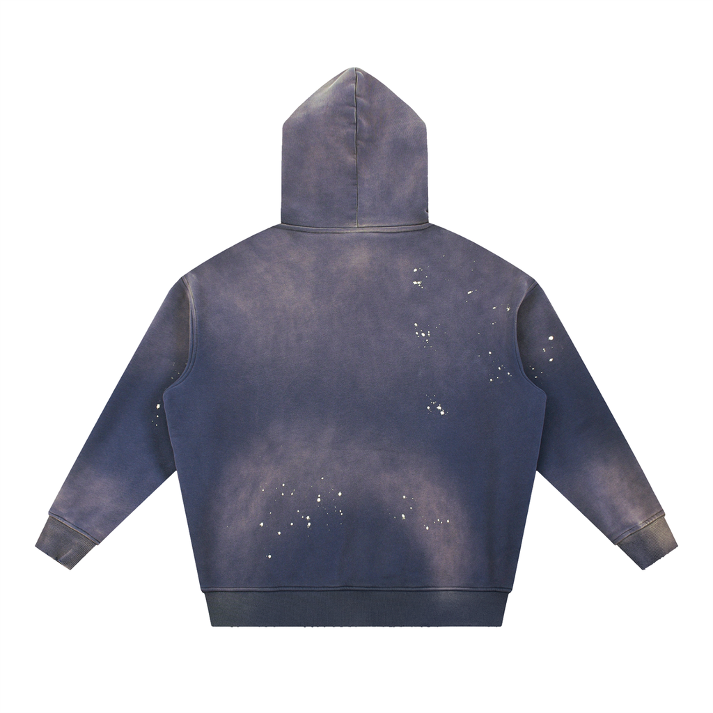 Fynco Vintage Washed Frayed Fleece Hoodie