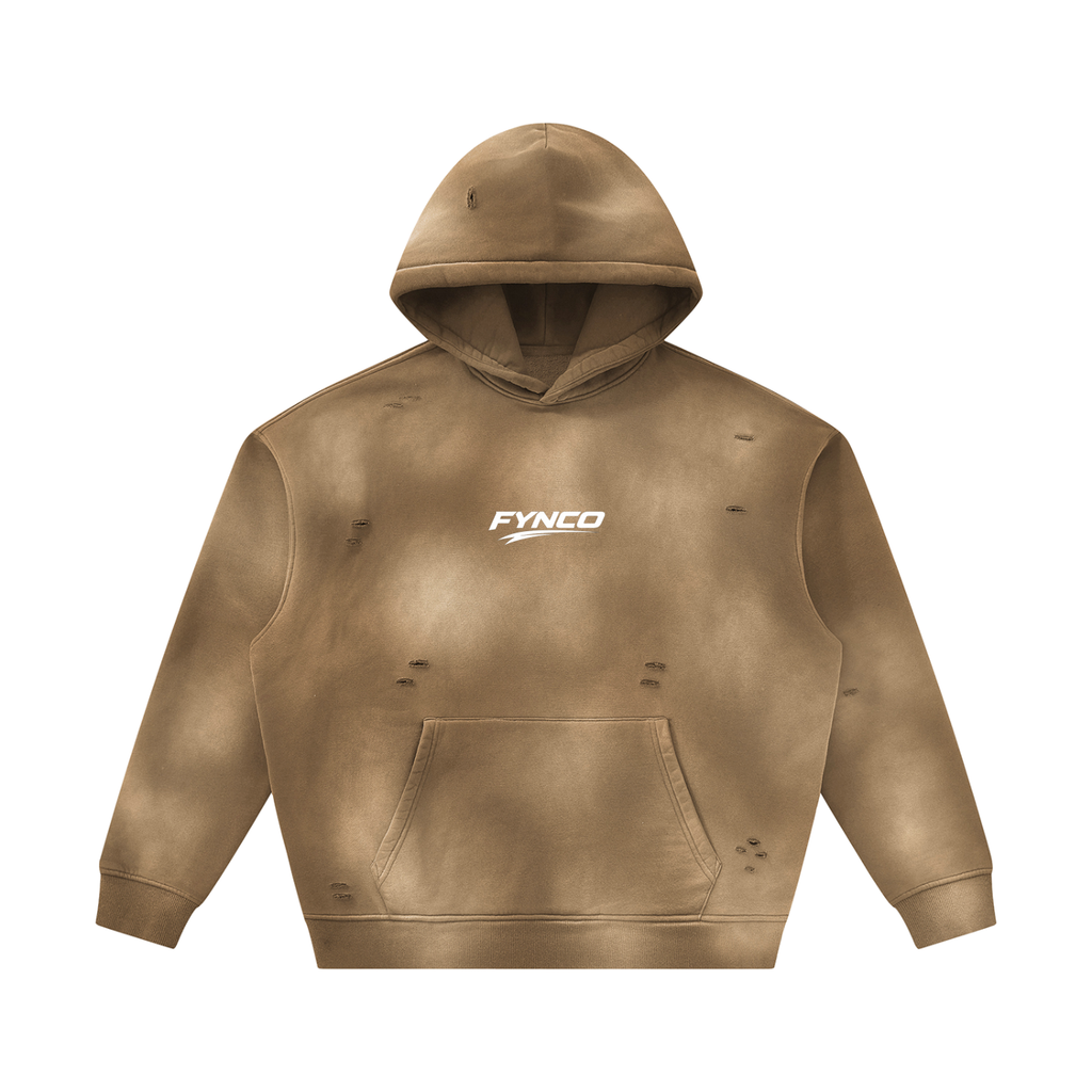 Fynco Unisex Sunfade Frayed Fleece Hoodie