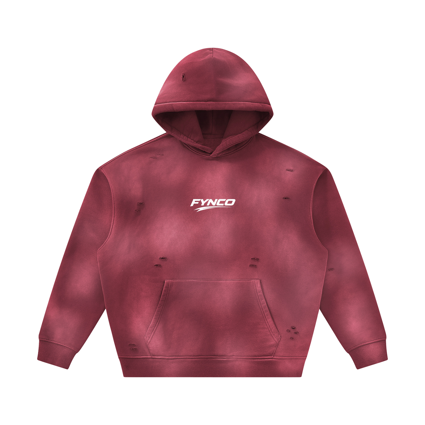 Fynco Unisex Sunfade Frayed Fleece Hoodie