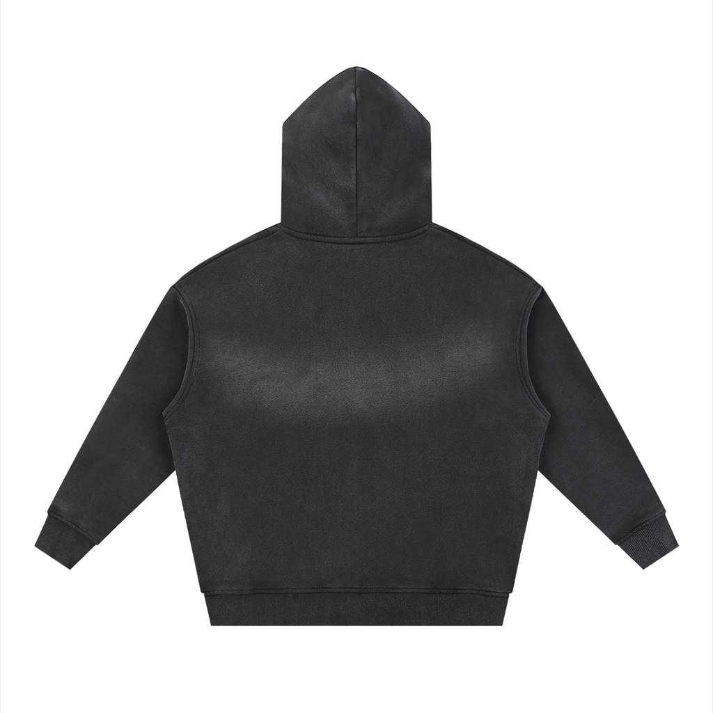 Fynco Sunfade Two-way Zipper Boxy Fleece Hoodie