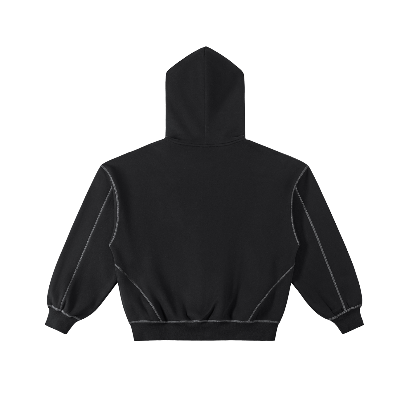 FYNCO Stitched Boxy Fleece Zip Hoodie