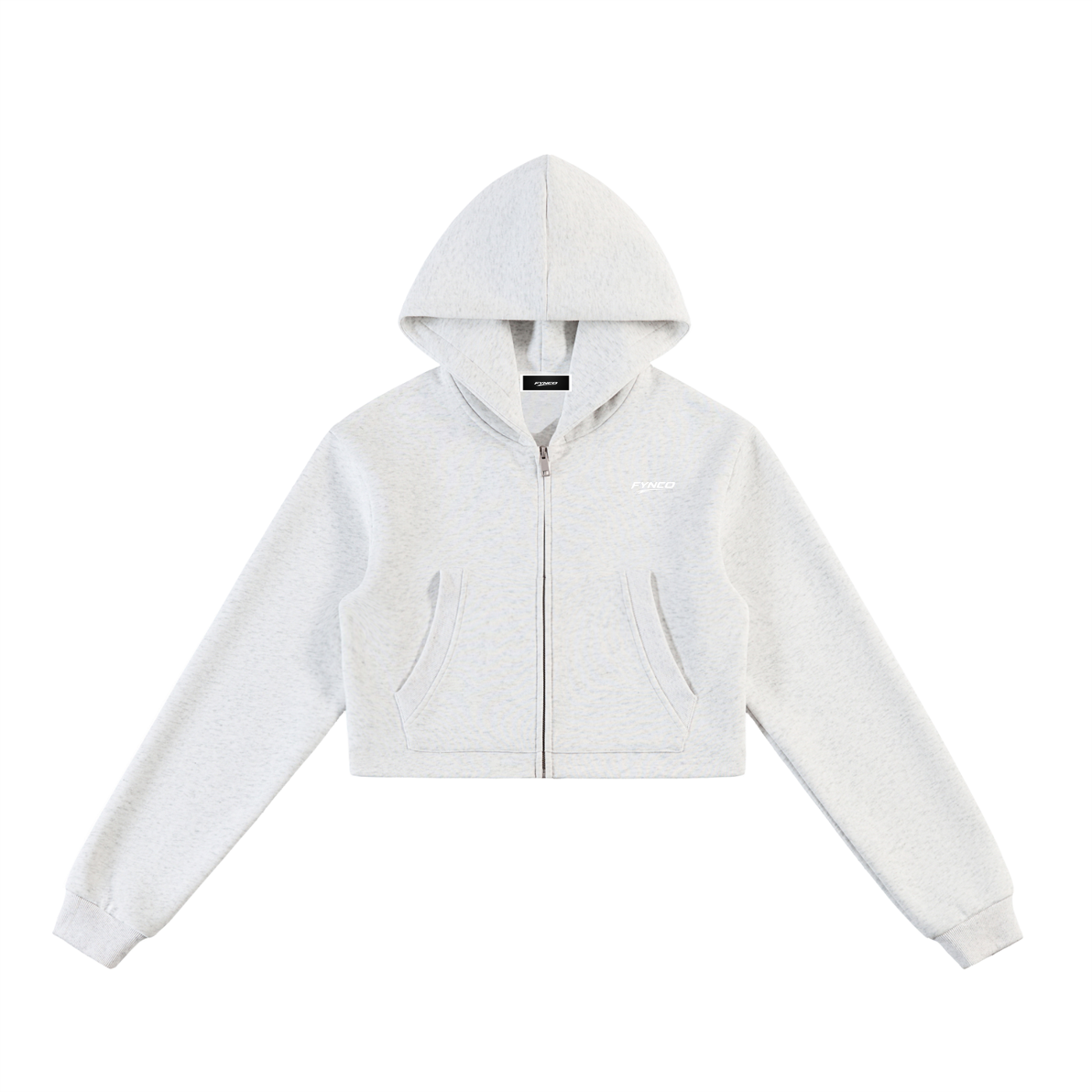 Fynco Essential Cropped Zip-Up Hoodie