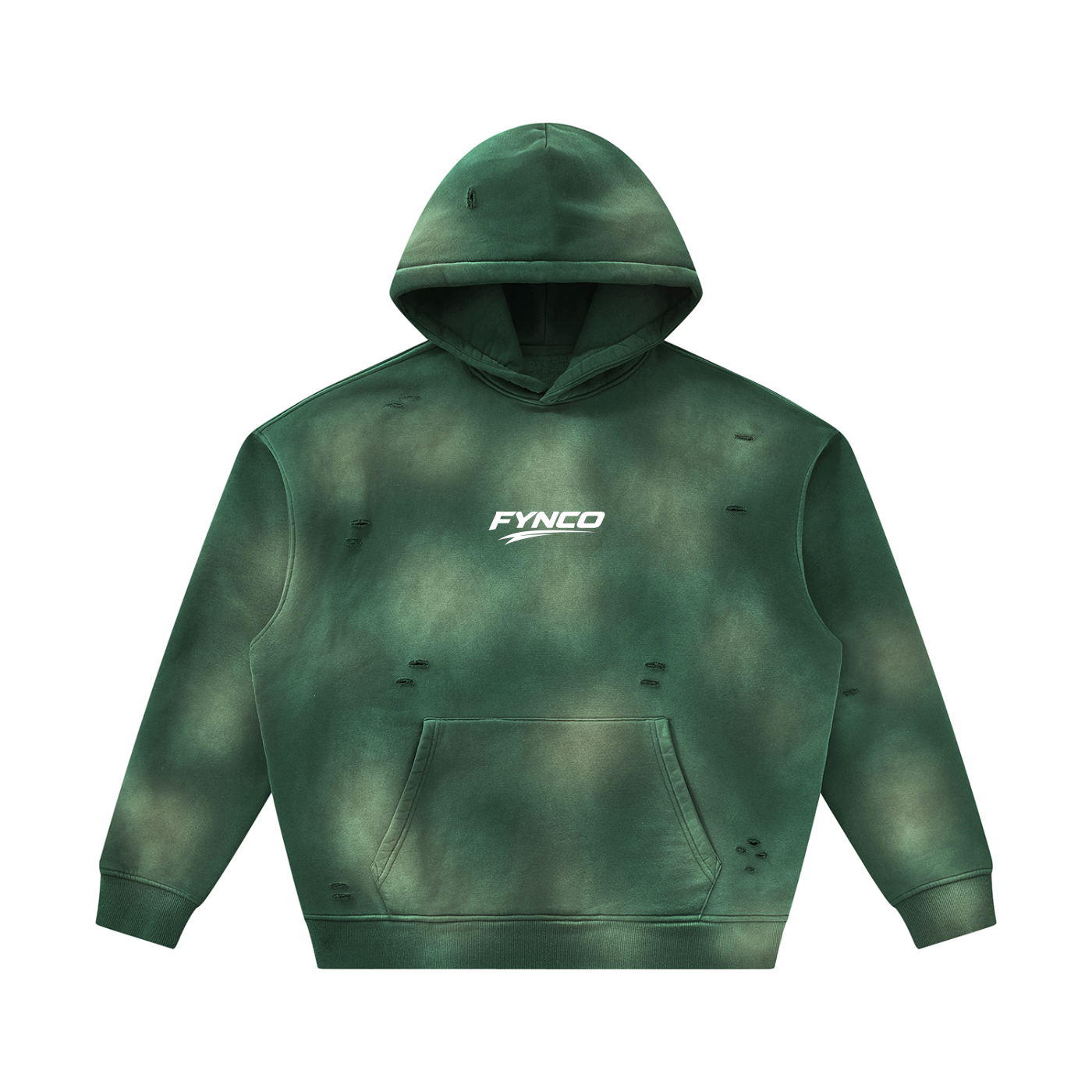 Fynco Unisex Sunfade Frayed Fleece Hoodie