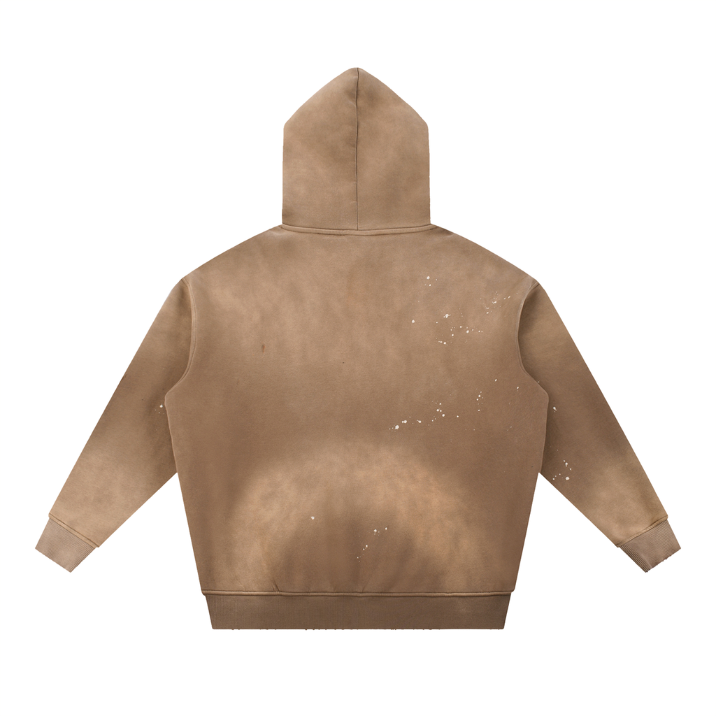 Fynco Vintage Washed Frayed Fleece Hoodie