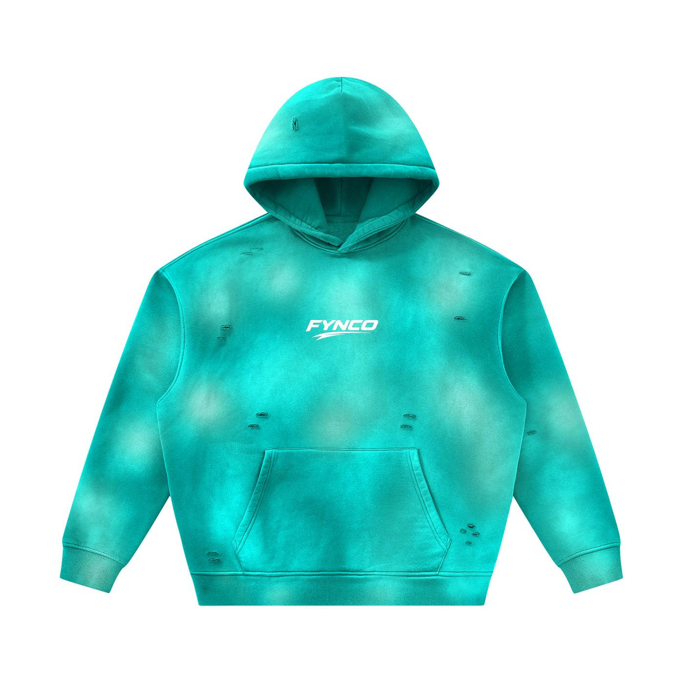 Fynco Unisex Sunfade Frayed Fleece Hoodie