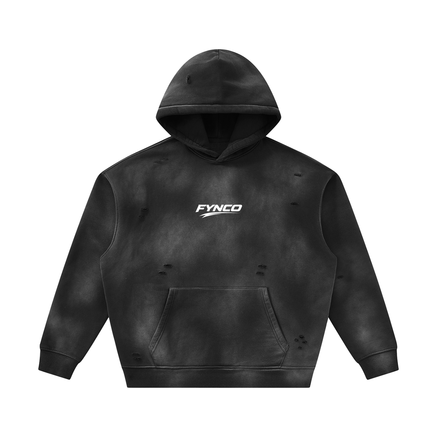 Fynco Unisex Sunfade Frayed Fleece Hoodie