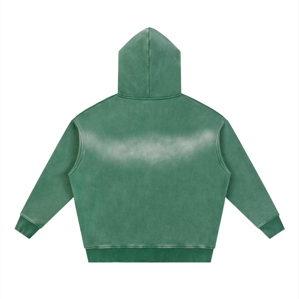 Fynco Sunfade Two-way Zipper Boxy Fleece Hoodie