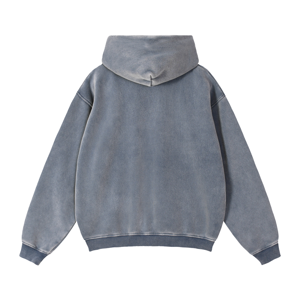 Fynco Zip-Through Boxy Fleece Hoodie