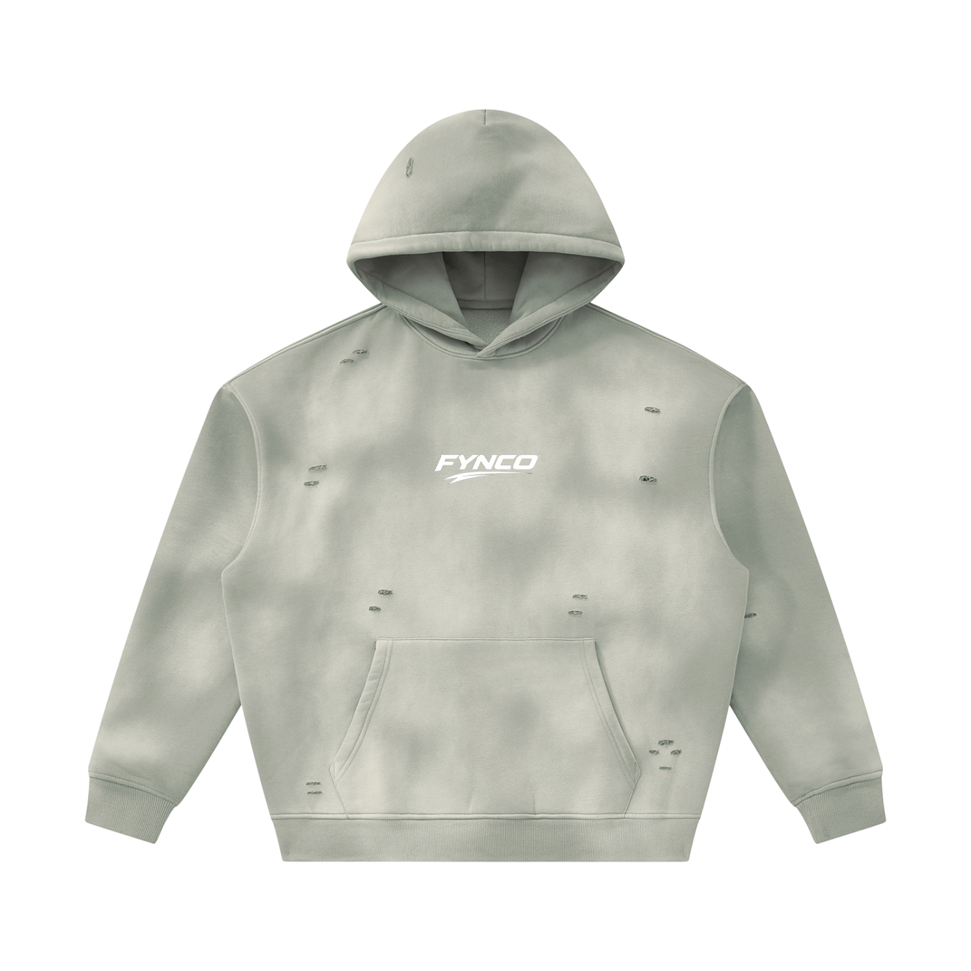 Fynco Unisex Sunfade Frayed Fleece Hoodie