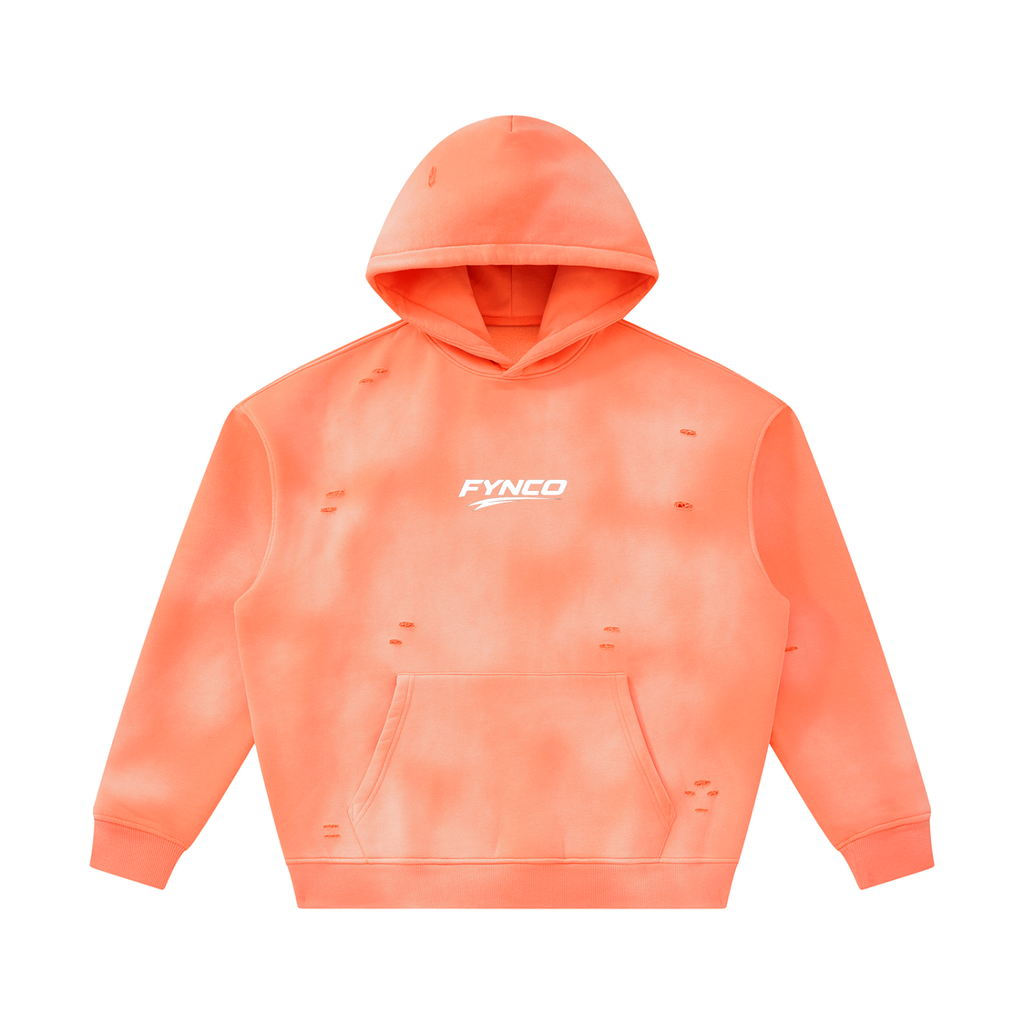 Fynco Unisex Sunfade Frayed Fleece Hoodie