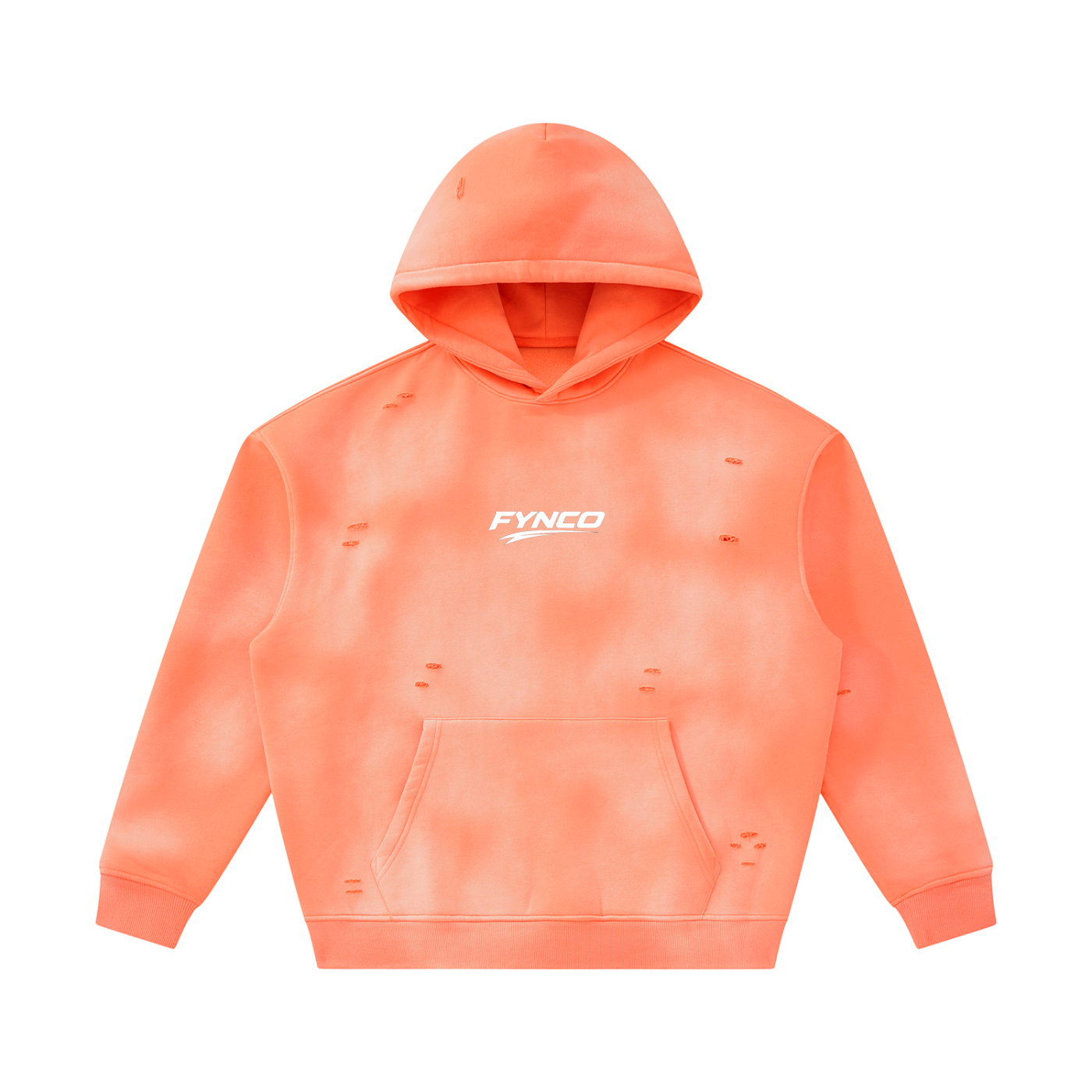 Fynco Unisex Sunfade Frayed Fleece Hoodie