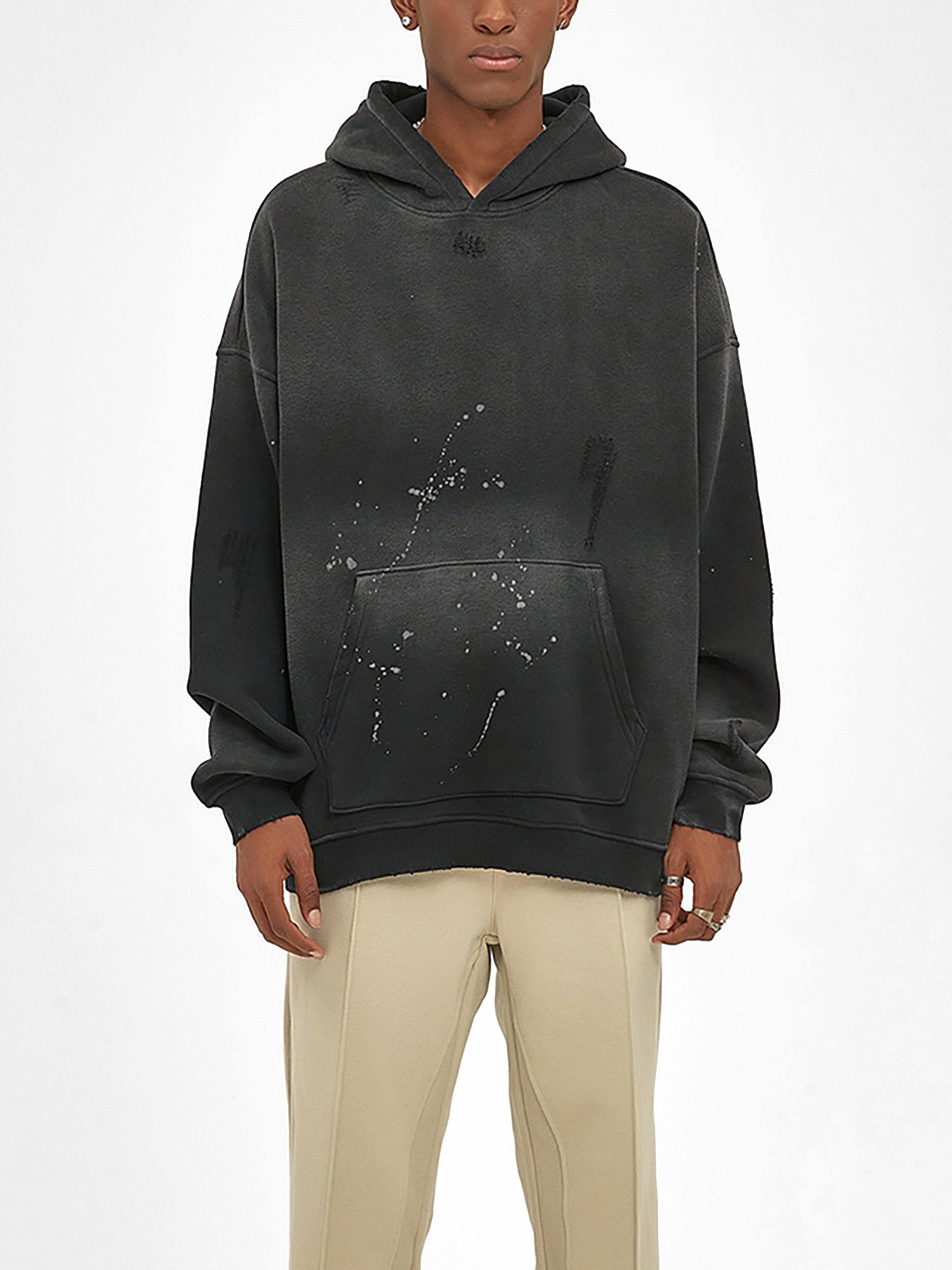 Fynco Vintage Washed Frayed Fleece Hoodie