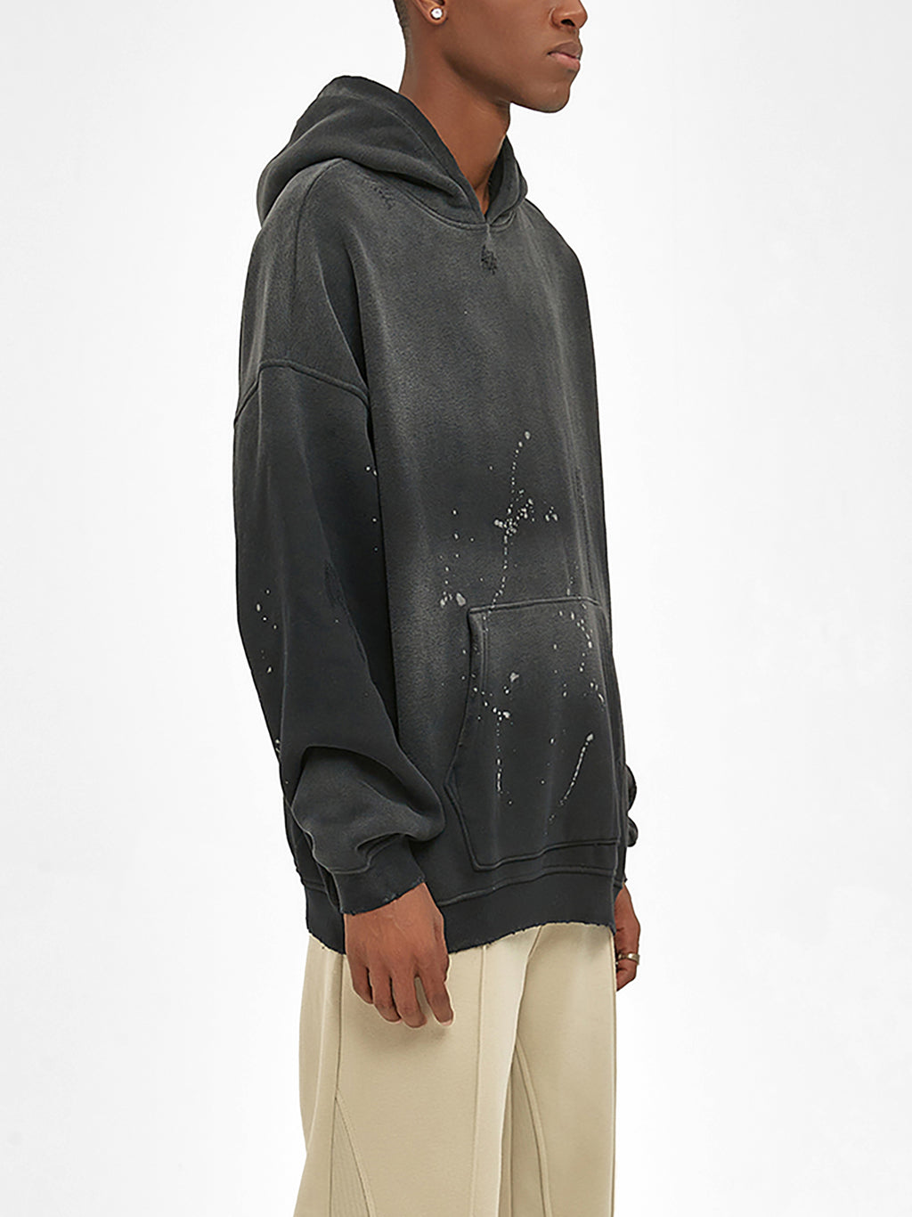 Fynco Vintage Washed Frayed Fleece Hoodie