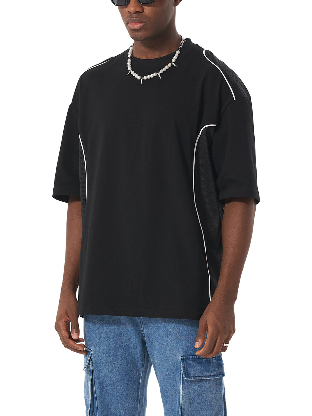 Fynco Contrast Piped Panel T-Shirt
