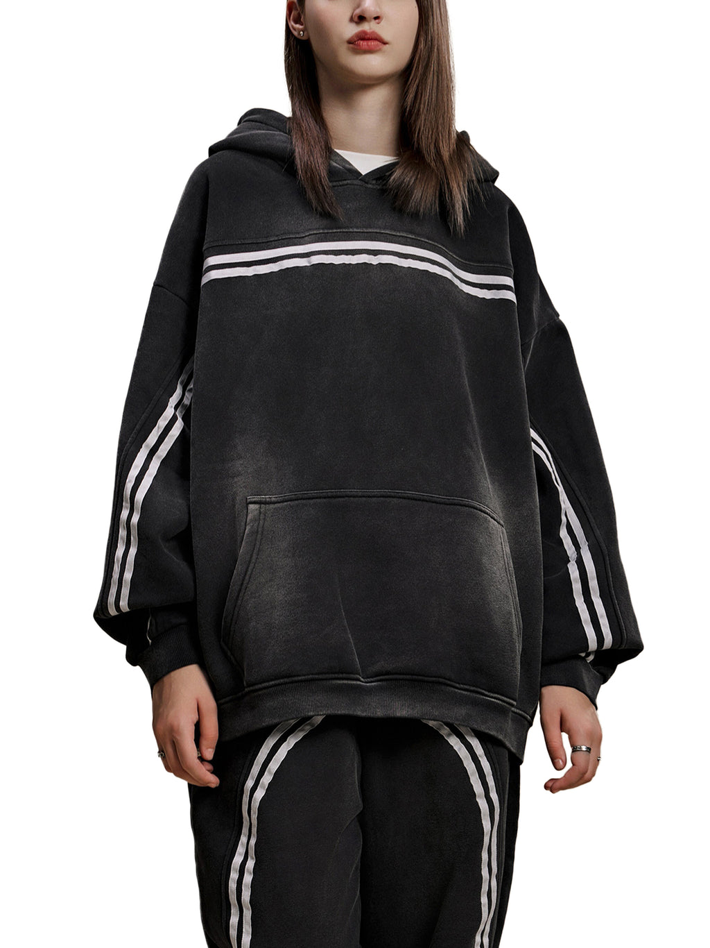 Fynco Sun Fade Contrast Tape Fleece Hoodie