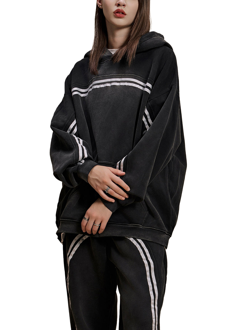 Fynco Sun Fade Contrast Tape Fleece Hoodie