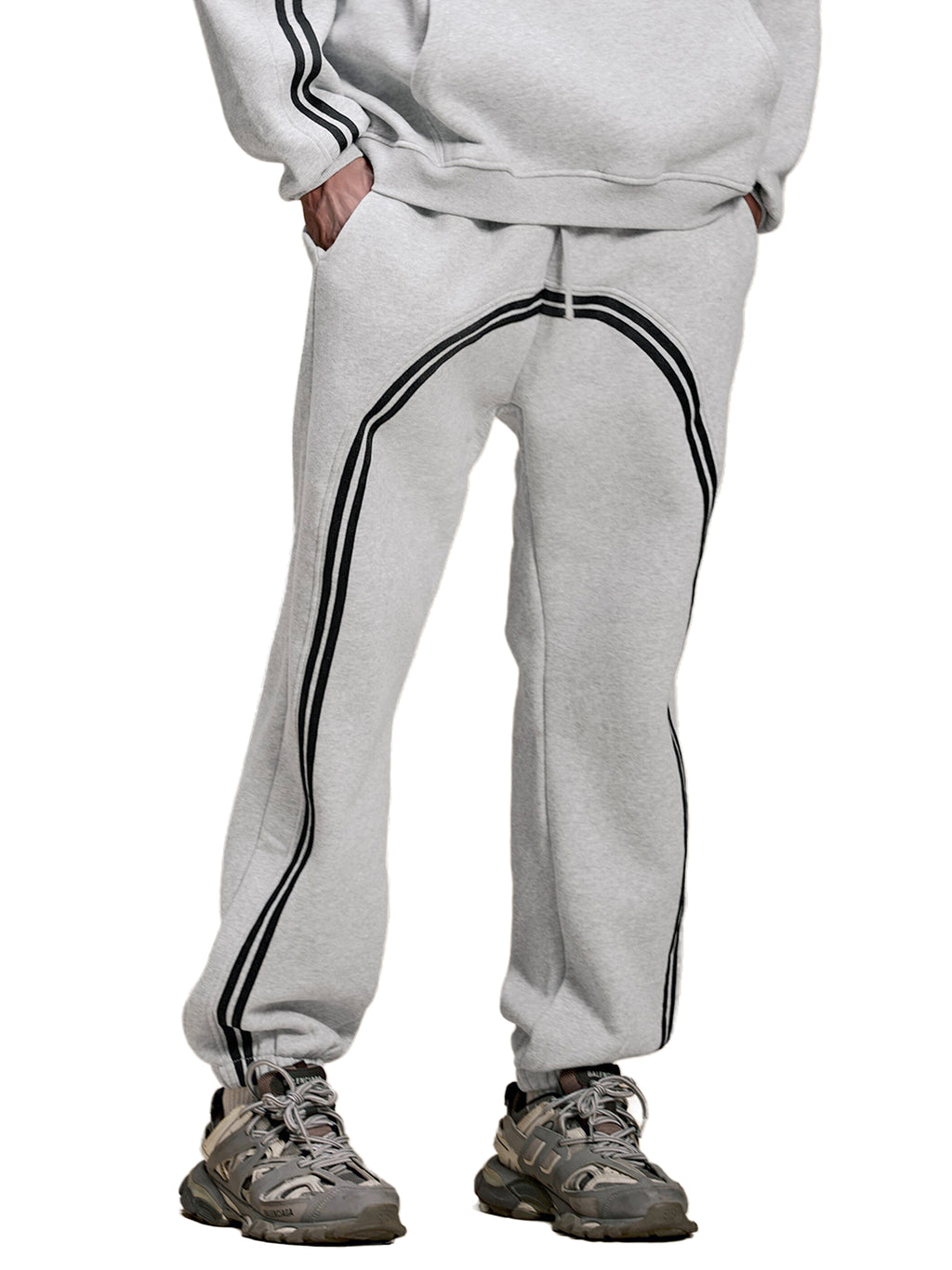 Fynco Sun Fade Contrast Tape Fleece Jogged Sweatpants