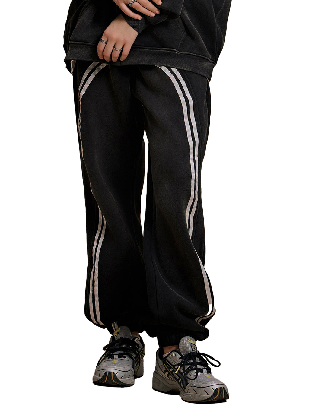 Fynco Sun Fade Contrast Tape Fleece Jogged Sweatpants