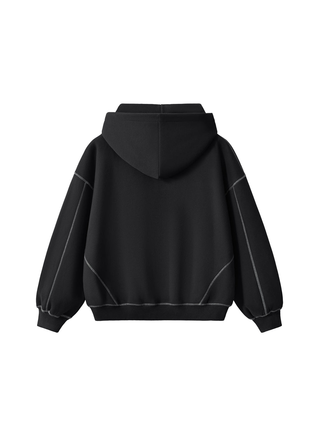 FYNCO Stitched Boxy Fleece Zip Hoodie