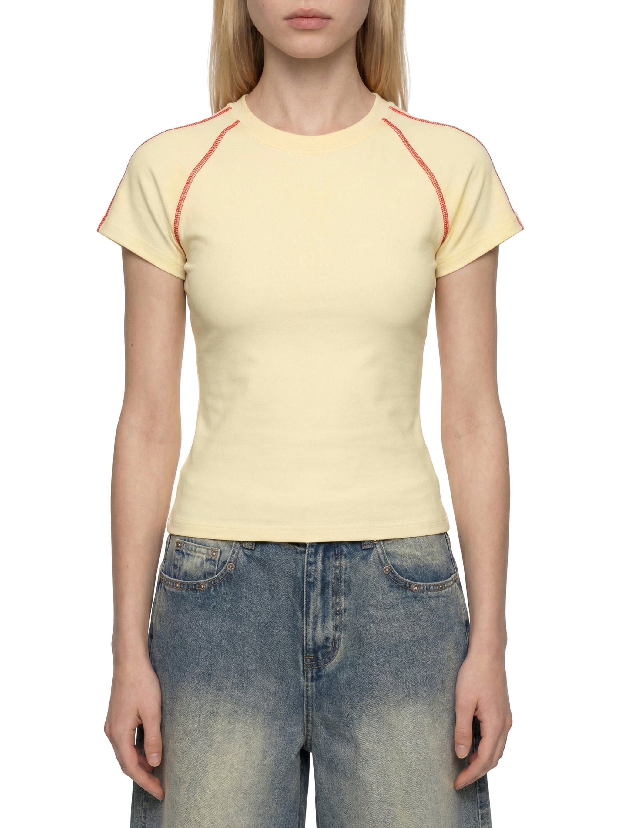 Fynco Women's Contrast Stitch Raglan T-Shirt