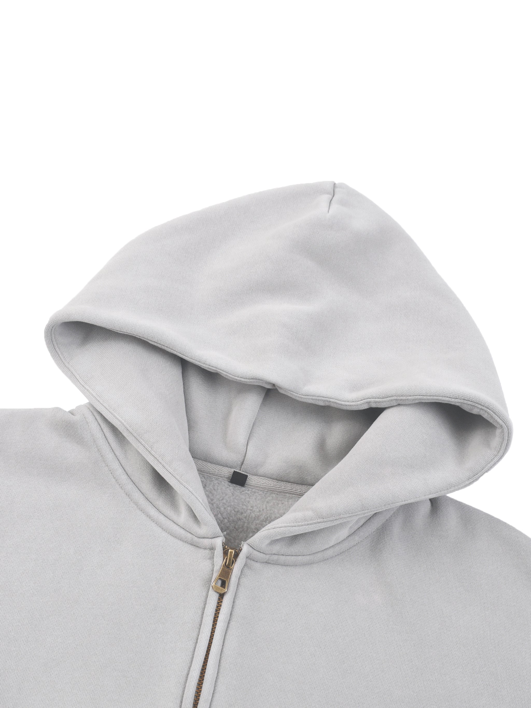 Fynco Sunfade Two-way Zipper Boxy Fleece Hoodie
