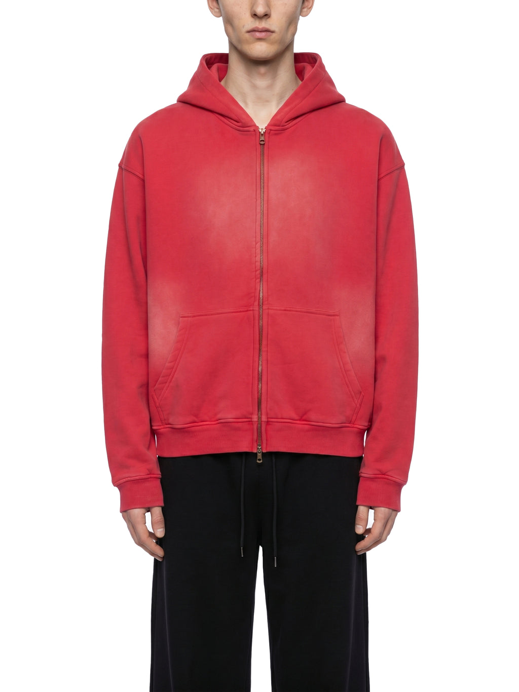 Fynco Sunfade Two-way Zipper Boxy Fleece Hoodie