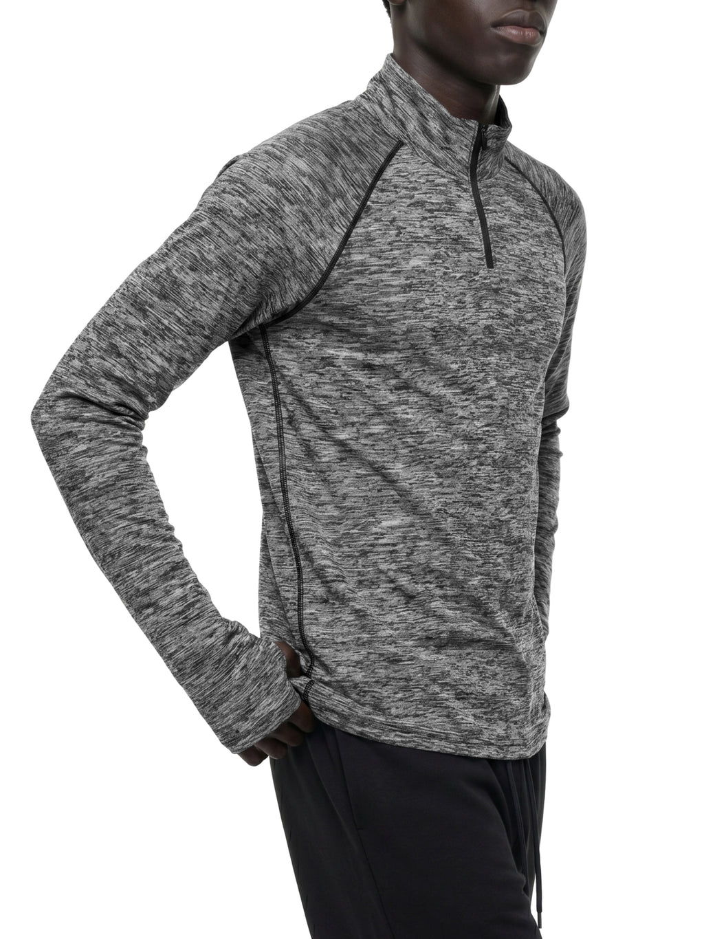 Fynco Men's Quarter-Zip Performance Long Sleeve T-Shirt