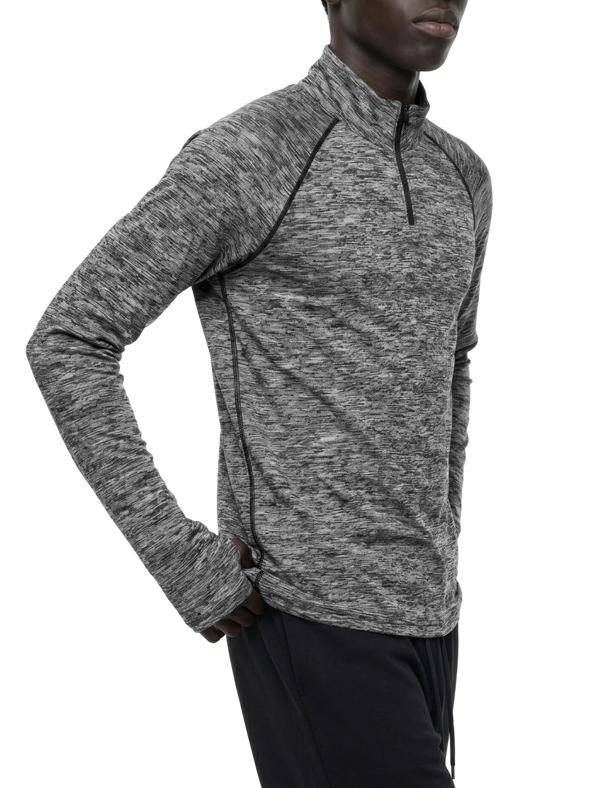 Fynco Men's Quarter-Zip Performance Long Sleeve T-Shirt