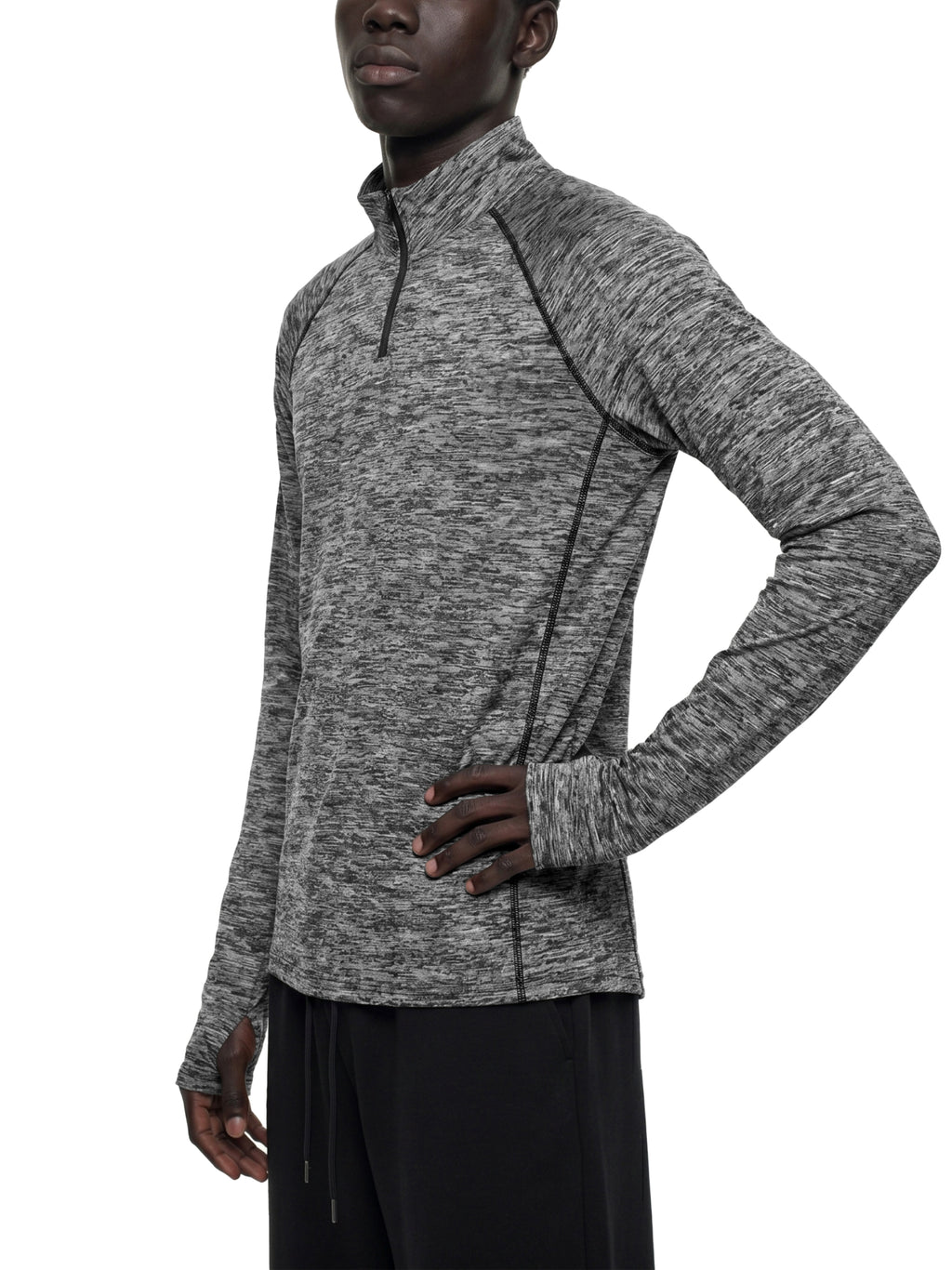 Fynco Men's Quarter-Zip Performance Long Sleeve T-Shirt