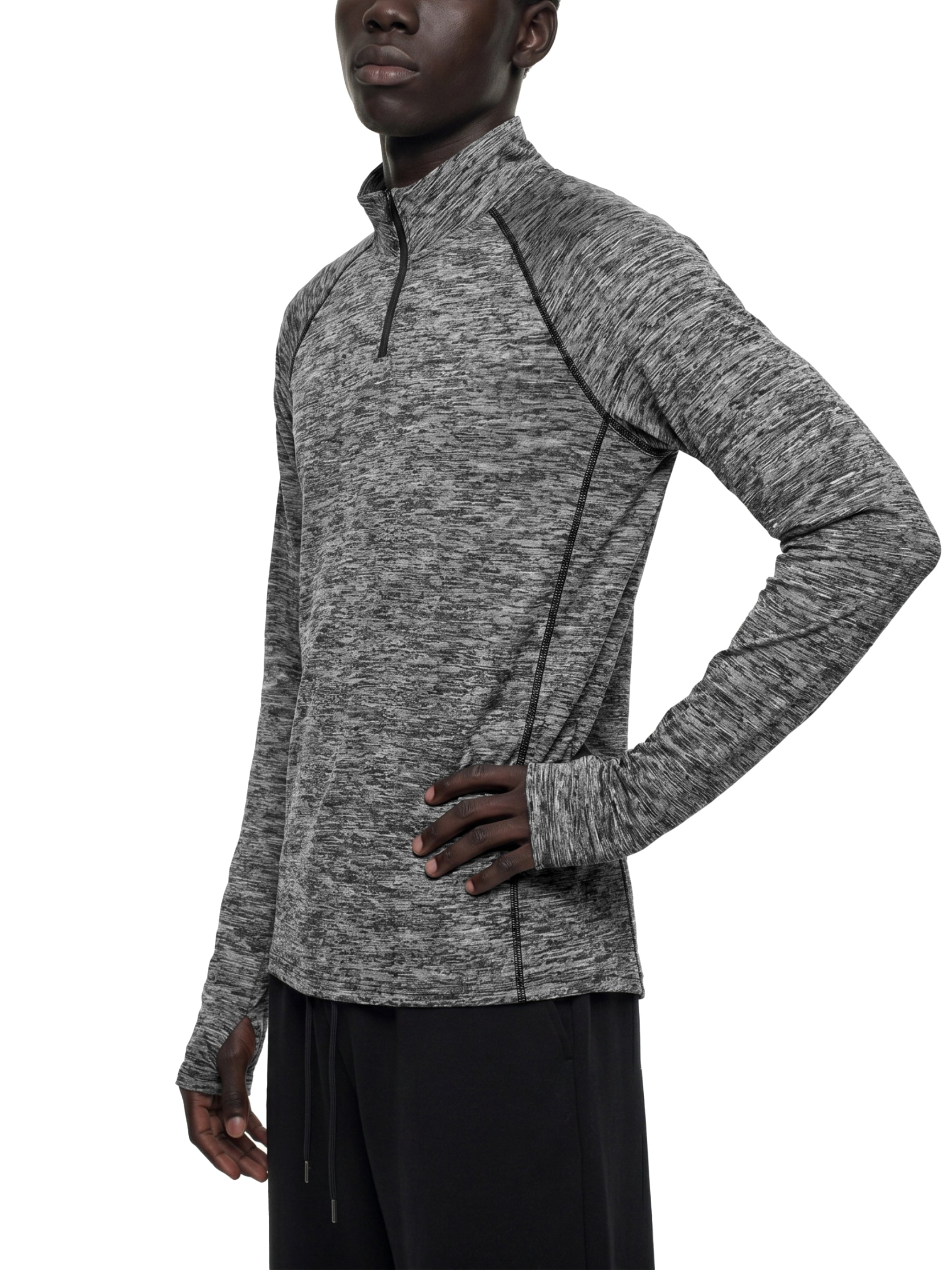 Fynco Men's Quarter-Zip Performance Long Sleeve T-Shirt