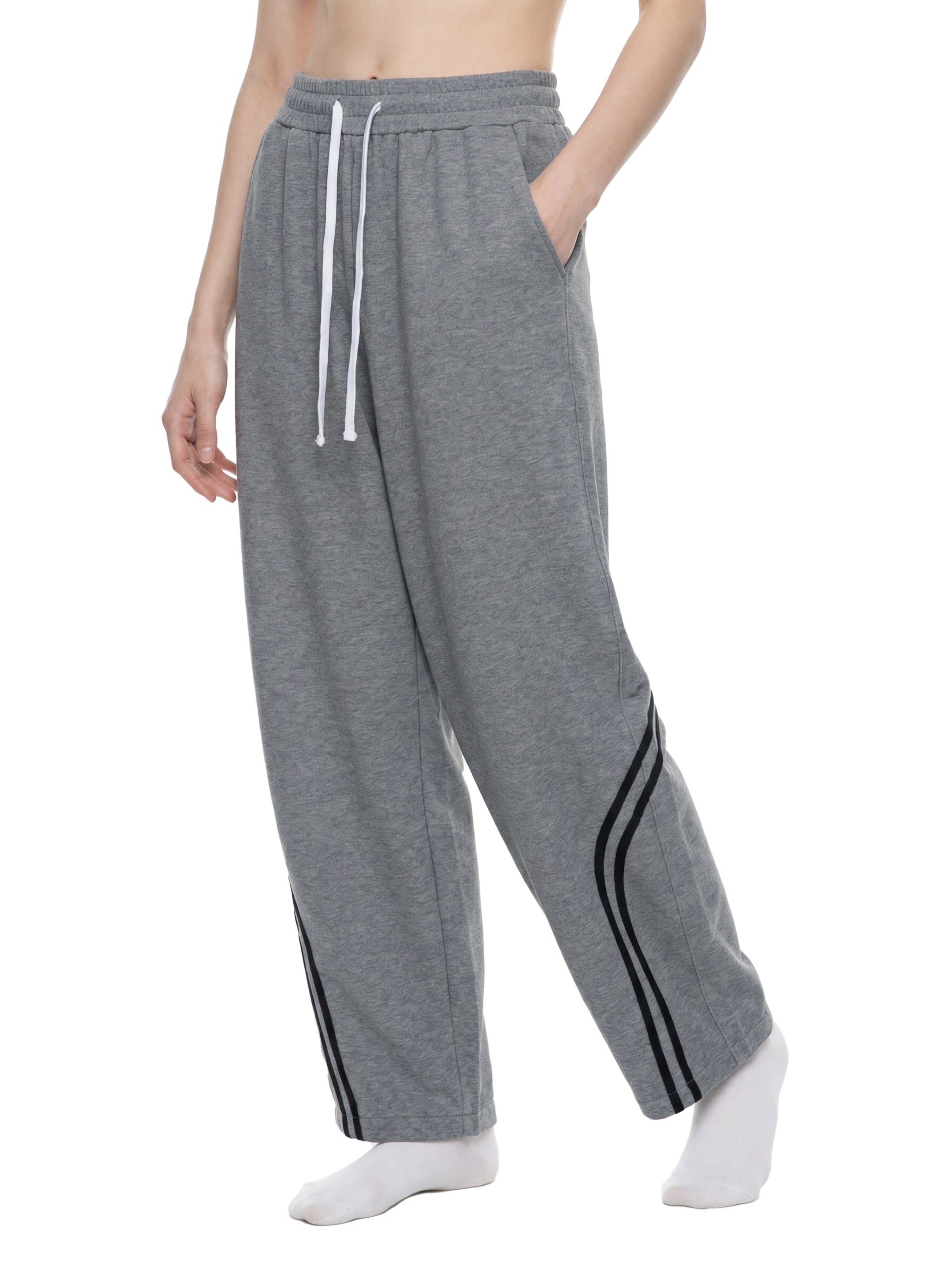Fynco Unisex Wide Leg Piping Sweatpants