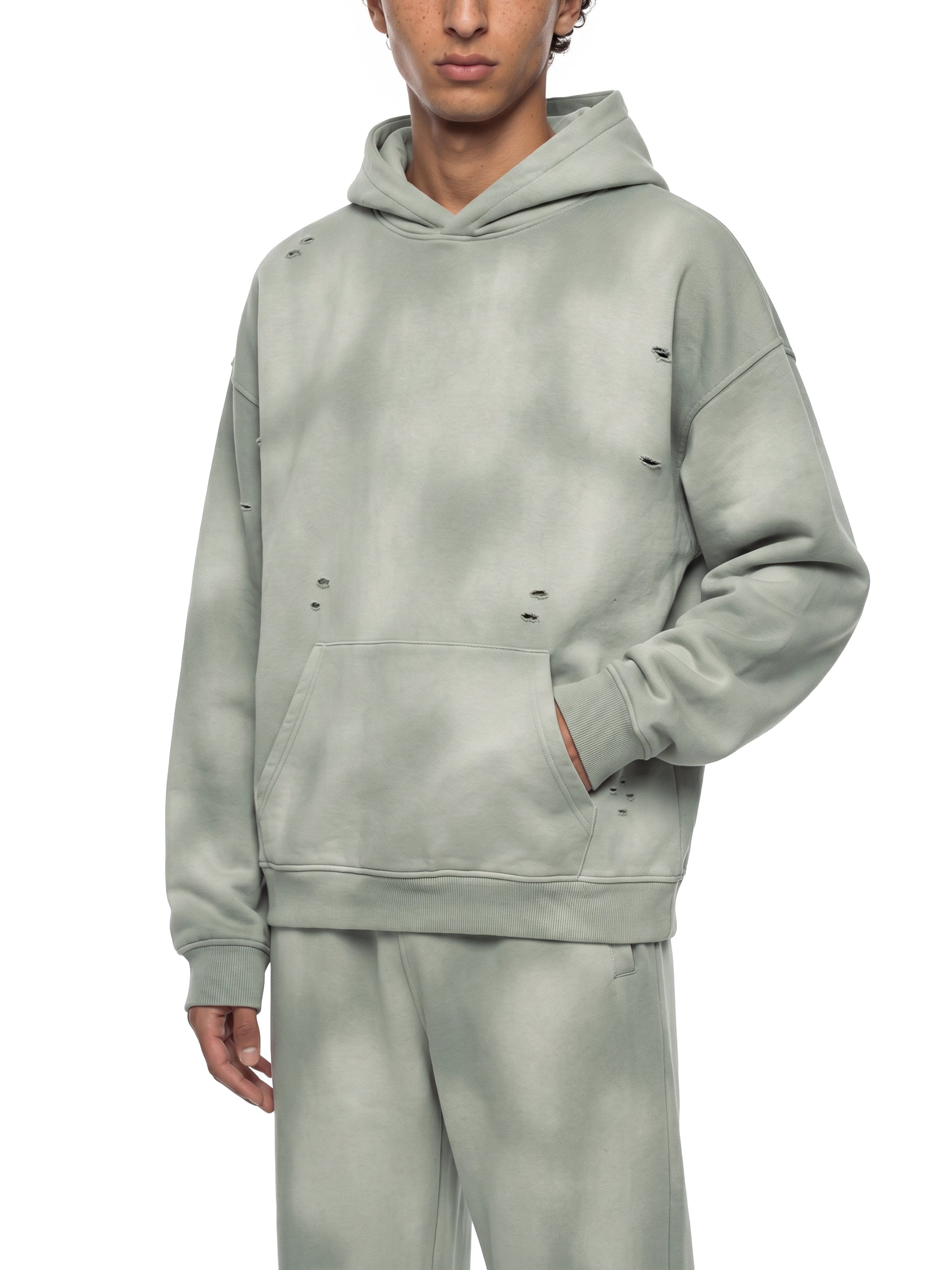 Fynco Unisex Sunfade Frayed Fleece Hoodie